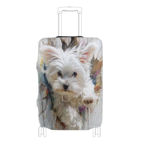 Housse de protection bagage chien maltais 3D élasthanne valise 45-81 cm