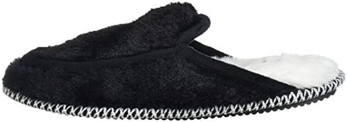 Dearfoams Women's Pile Scuff w Velour Trim Slipper, Black Solid, Medium Standard US Width US | Image 7