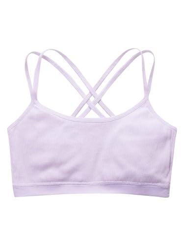 Kaerm Kids Girls Cotton Training Sport Bra Double Shoulder Straps Crop Tops Cami Gym Workout Camisole3