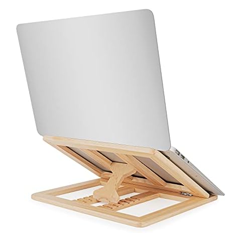 Skoioje Adjustable Wooden Laptop Stand Cover