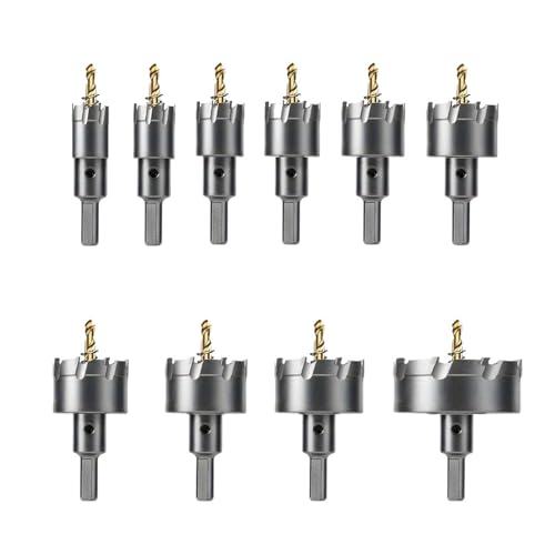 Kit Di Seghe A Tazza TCT Da 10 Pezzi, Set Di Frese Con Punta In Carburo Di Tungsteno Con Punta Da Trapano Placcata