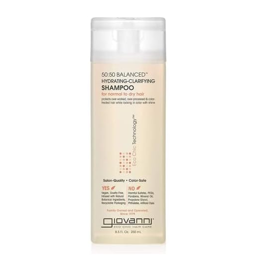 Giovanni 50:50 Balanced - Champú hidratante y clarificante para cabello normal a seco, 250 ml