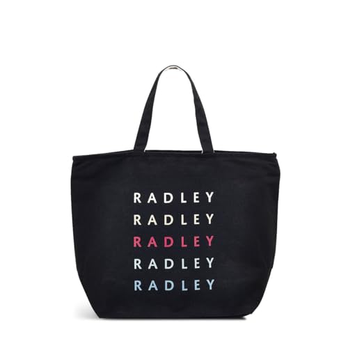 Image of Radley London Womens Ladies on Repeat' Responsible - Small Ziptop Crook Grab Satchel Bag in Black