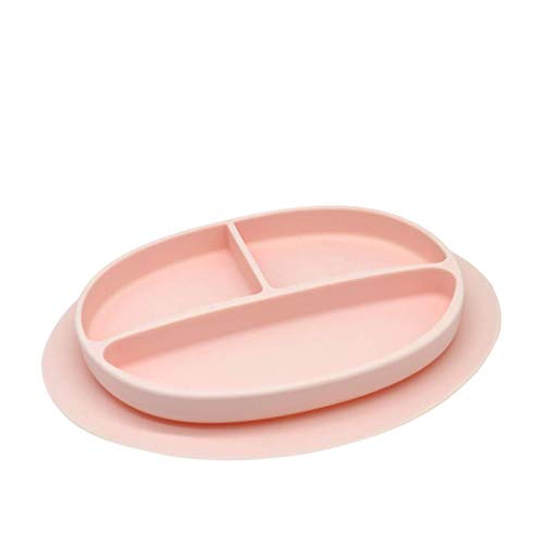 Image of Kcuina Silicone Suction Plate, Baby Toddler Training Divided Plate, Unbreakable, First Stage, Safe Silicone, Non-Toxic, BPA Free, Food Grade Silicone, Baby Registry Must-Haves, Dish with Bottom Grip.