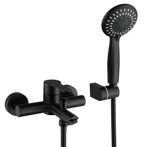 BEIYI Wall Mount Tub Faucet with Hand Shower