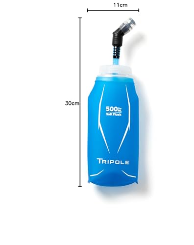 Image of TRIPOLE Hydration & Water Soft Flask for Running and Cycling | 500 mL (Blue)