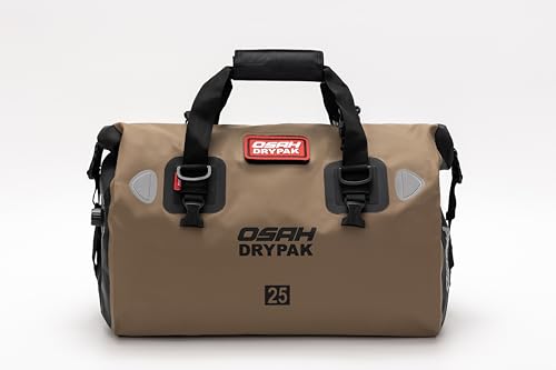 Greanthour wasserdichte Motorradtasche Gepäckrolle Motorrad Hecktasche Satteltasche großer Stauraum geeignet für Motorrad Radfahren Camping Wassersport-Schlamm Braun 25L