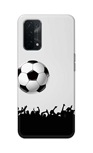 Image of Printed Hard Back Cover Case for Oppo A54 5G | Oppo A74 5G | Oppo A93 5G | Oppo A93s 5G Back Cover (Football Icon) -1302