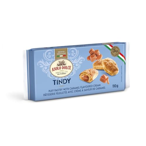 Asolo Dolce Tindy - Puff Pastry filled with Caramel Cream, Pack of 20 cookies