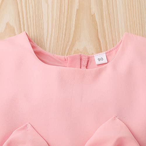 Vestido de verão infantil para meninas, vestido de festa, saia de malha com laço para roupas infanti