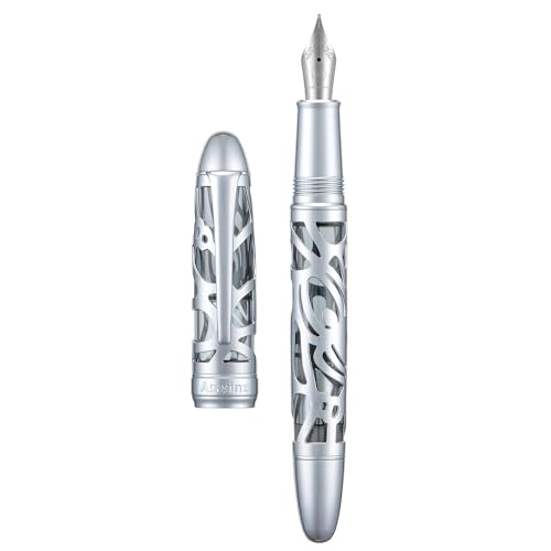 Asvine P80 Piston Fountain Pen - Medium Nib, Transparent Acrylic Case