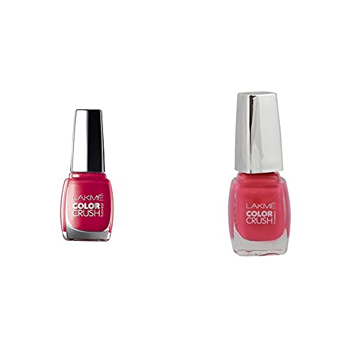 Image of Lakme True Wear Color Crush Nail Color, Red 24, 9ml & Lakme True Wear Color Crush Nail Color, Pinks 18, 9ml