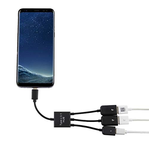USB Hub Portable USB Hub Portable USB-C/Type-C Male to Dual USB Ports Female + Micro USB Female Mini Cable Hub Splitter Adapter