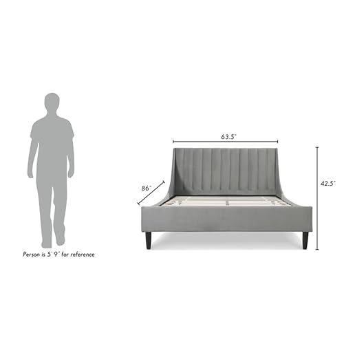 Sandy Wilson Home Aspen Platform Bed, Queen, Opal Grey #TOP2