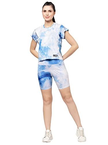 Image of Tie-Dye Crop Top and High Waist Short (Co-Ord Set) for Women Workout