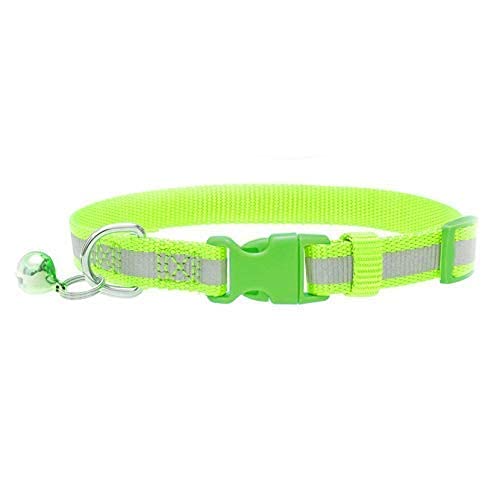 Woofy Reflective Safe Pets Collar with Bells Adjustable Length Puppy Collar Reflected Sot Nylon Collar for Puppy and Cat (10 MM, Green) (B09D9RJPBH) Amazon Price History, Amazon Price Tracker