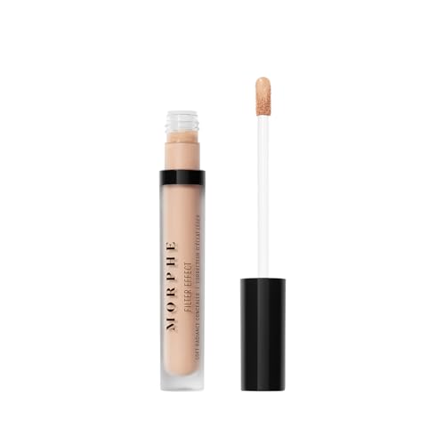 Morphe Filter Effect Soft Radiance Concealer - Buildable Coverage Liquid Concealer Face Makeup with Hyaluronic Acid & Pomegranate Extract & a Natural Radiant Finish - Medium 12 (Neutral) (0.12 fl oz)