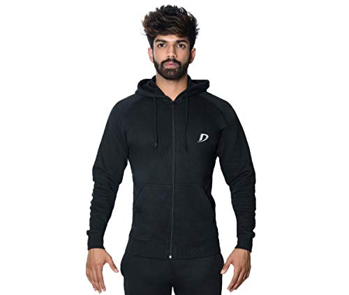 Image of DECISIVE Fitness Slim Fit Fleece Winter Hoodie Jacket Gym Workout Sweatshirt for Men Women