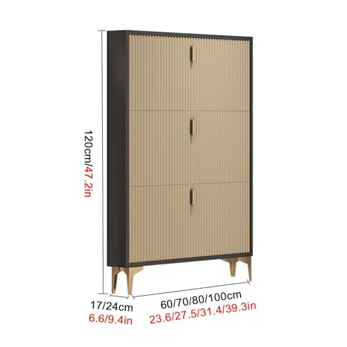 Armoire à chaussures à 3 tiroirs rabattables avec étagères réglables - 3