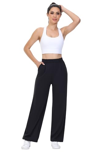 Dress Pants Women Wide Leg Work Business Casual Trousers with Pockets Yoga Travel Sweatpants Stretchy Office Slacks3