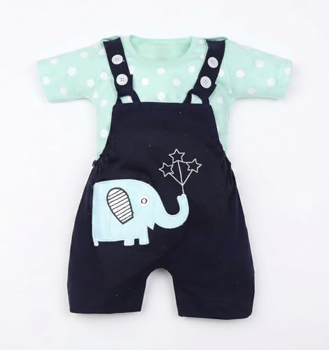 Image of Krishn Cotton Printed Dungaree Set | Kids Dress for Baby Boys and Baby Girls