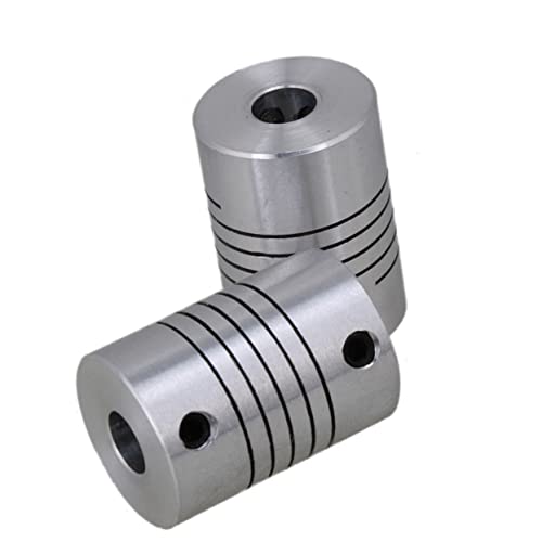 ULTECHNOVO Flexible Shaft Couplings Flexibility and Stress Removal Features 25mm Length Stainless Steel for 2pcs Motor C