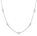 NYC Sterling Stainless Steel Cubic Zirconia Station Necklace 24"