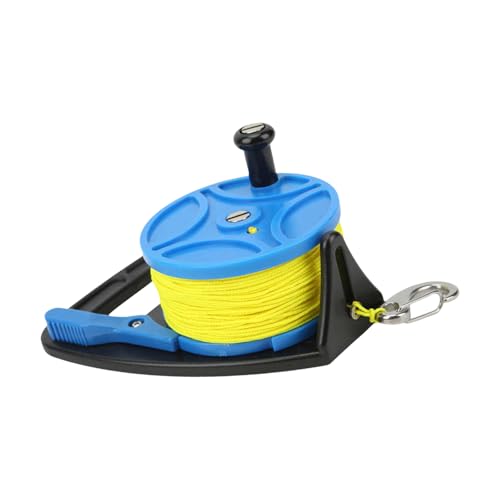 XUZHID Wire Wheel?Light Weight Scubas Diving Reel Line Scubas Ratchets Dives Reel with Handle Stop Switches for for Underwater Activity