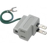 YAZAWA 3Pプラグ 対応 L型 プラグアダプター ホワイト コンセント 3ピン L型変換 アダプター 出っ張り解消 トラッキング防止 アース付 スリム配線