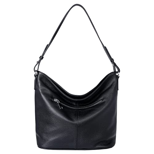 Iswee Hobo Bags For Women Crossbody Shoulder Bag Black Leather Handbags And Purses Women Bucket Bag Casual（Black） #TOP4