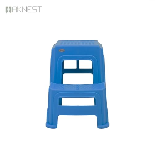 Image of Oaknest Supreme Multipurpose Plastic 2-Step Stool for Kids & Adults - Anti-Slip Lightweight Stepping Stool for Kitchen, Bathroom & Home - French Blue, 1 Piece