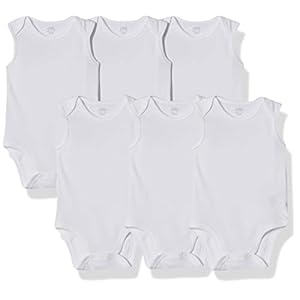 Amazon Essentials Unisex Babies’ Sleeveless Bodysuits, Pack of 6