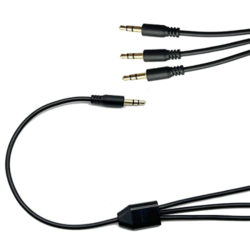 Cable divisor de audio 3.5mm macho a 3 macho 6.6FT miniatura 2