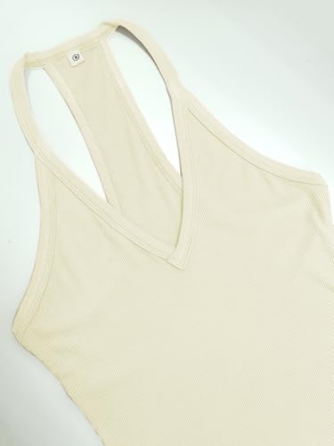 iGENJUN Workout Tops for Women Racerback Basic Tank Summer 2025 Camisole V Neck Slim Fit Ribbed Sleeveless2