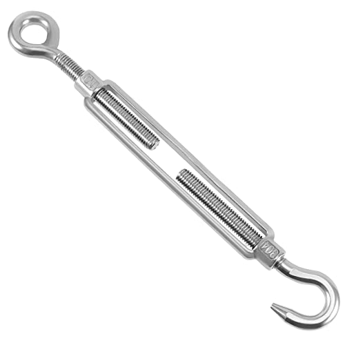 SEHOI 12 Pack M10 Stainless Steel Hook and Eye Turnbuckle, Heavy Duty Hook and Eye Turnbuckle for Wire Rope Tension