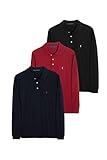 3 polos por 99 Custom fit. Pack de Tres Polos Manga Larga con Logo Bordado