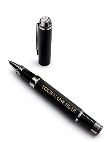 Image of Personalized Signature Pen | Custom Name Engraved Premium Metal Ballpoint Pen with Smooth Blue Ink | Luxury Executive Writing Pen | Elegant Stylish Design | Refillable Office & Professional