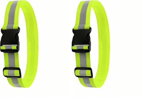 RyanDesign Reflective Safety Belt - Adjustable Military-Grade Elastic Strap for Running Cycling Motorcycle | High-Visibility Lime Green | Day & Night Protection (26-50 Waist)