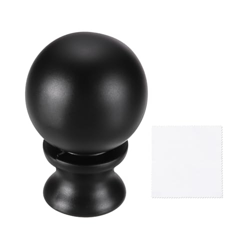 uxcell 1.5" Tall Lamp Finials Black, 1/4-27 Thread Lamp Cap Knob