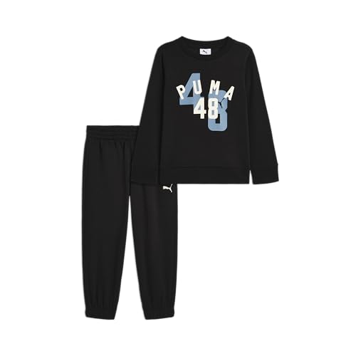 PUMA Boys 2 Piece Long Sleeve Fleece Pullover and Jogger Set, Relaxed Fit