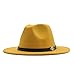 MNRIUOCII Bonnet en laine large ceinture femme boucle classique Fedora a panama casquette baseball casquette bleu enfant, jaune, taille unique