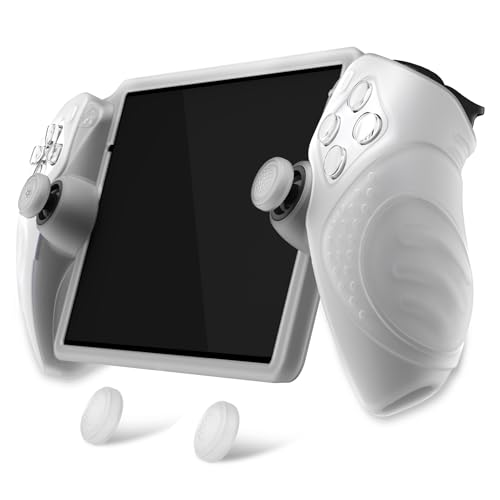 PlayVital PS Portal対応保護カバー PSポータル対応シリコンケース スティックカバー付き 滑り止めグリップ 衝撃吸収 リモートプレイヤー対応|ガーディアンエディション-クリアホワイト
