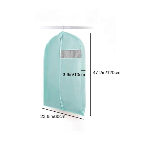 Durable Home Garment Bag, Garment Bags for Hanging Clothes, Suit Bags with Clear Window, for Closet Storage(Green,47.2in/120cm)2