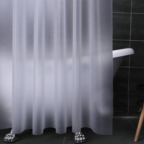 AMDXD Cortina de ducha transparente para bañera, cortinas de ducha EVA, monocolor, bañeras, hoteles, con anillos de cortina de ducha, 120 x 180 cm