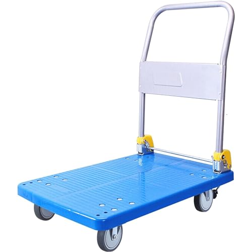 Carro de plataforma de acero plegable con ruedas resistentes para transporte