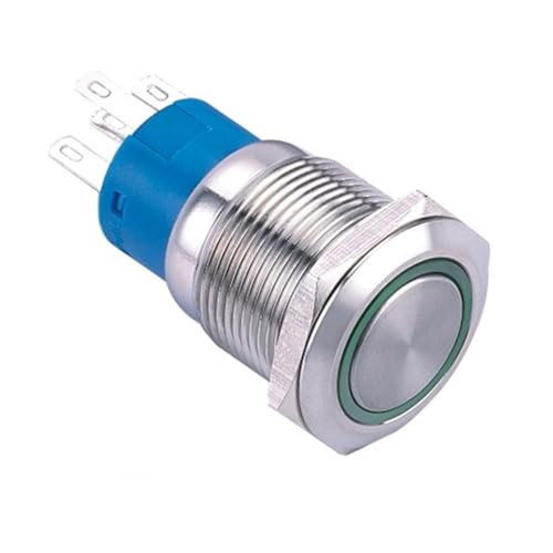 Bouton de verrouillage momentané 19mm 12V 1NO1NC pour interrupteur poussoir