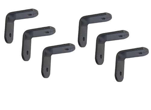 Image of Q1 Beads Metal Heavy Duty (3 mm) L Angle Bracket Clamp - Right Angle Brace for Wood Furniture & Metal, Includes Screws (Black Powder Coated) (1.5x1.5-6 Pcs)