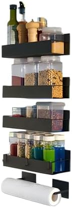 Magnetic spice rack set for refrigerator, space saver with rack |...
