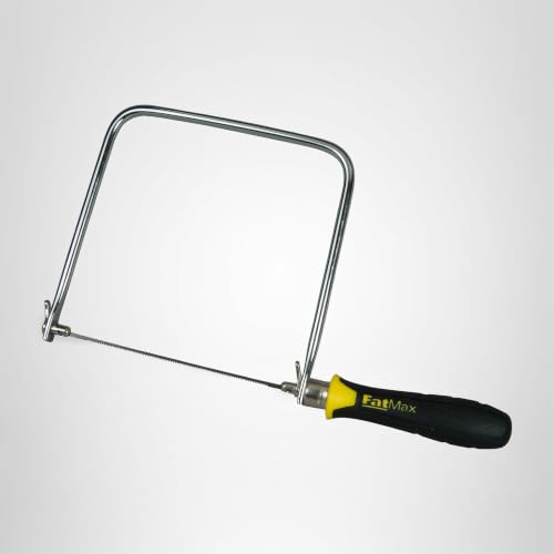 Stanley FatMax Dekupiersäge 0-15-106 (160mm Länge, 170mm Rahmengröße, Spezialsäge für Hart- & Weichholz, verchromter Stahlrahmen, ergonomischer Handgriff)