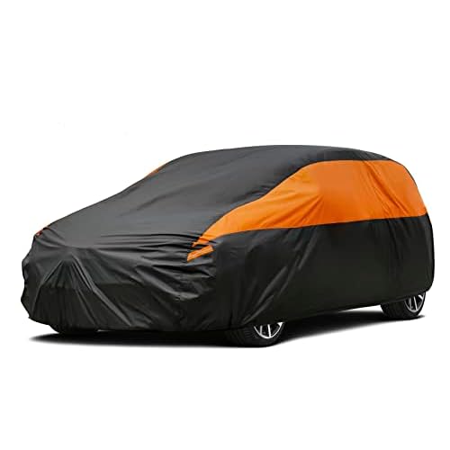 Hatchback Car Cover for Automobiles All Weather Waterproof, Universal Fit Ford Fiesta, Honda Fit, Volkswagen Golf, Toyota Matrix, Chevy HHR, Hyundai Veloster/Kona, Mini Clubman/Countryman et